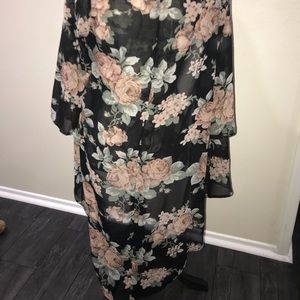 Windsor Floral sheer kimono cover up